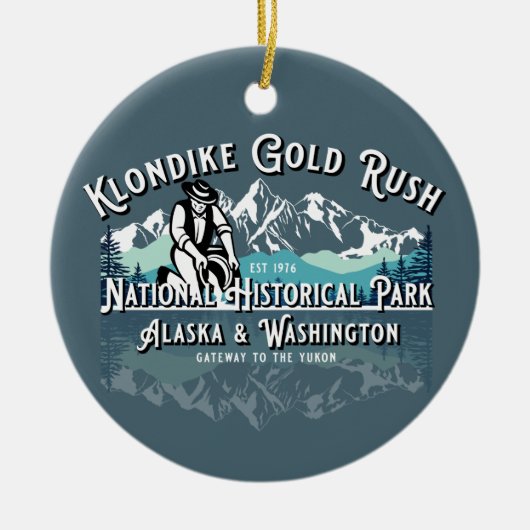 KLONDIKE GOLD RUSH NATIONAAL HISTORISCH PARK KERAMISCH ORNAMENT (Voorkant)