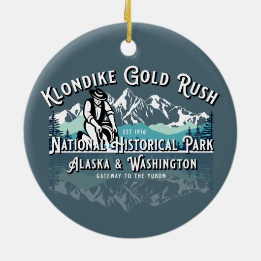 KLONDIKE GOLD RUSH NATIONAAL HISTORISCH PARK KERAMISCH ORNAMENT (Achterkant)