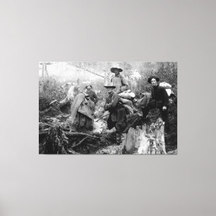 Klondike Gold Rushing to DEATH 1897 Canvas Afdruk
