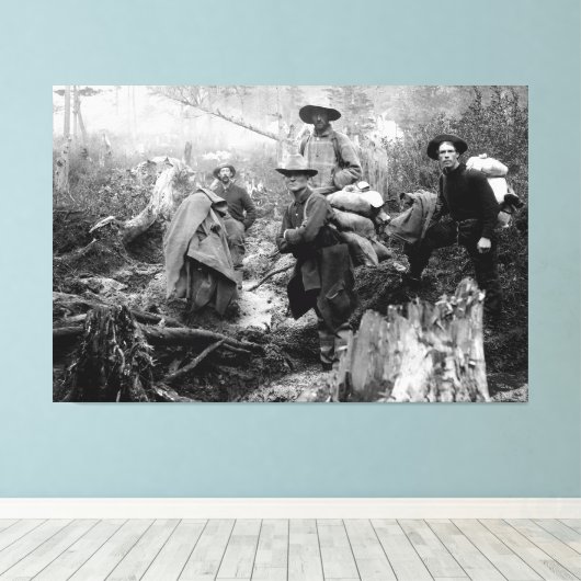 Klondike Gold Rushing to DEATH 1897 Canvas Afdruk (Insitu (Houten vloer))