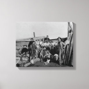 Klondike mannen na de jacht op ptarmigan in Nome Canvas Afdruk