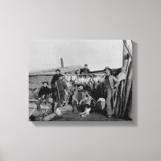 Klondike mannen na de jacht op ptarmigan in Nome Canvas Afdruk (Voorkant)