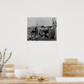 Klondike mannen na de jacht op ptarmigan in Nome Poster (Keuken)