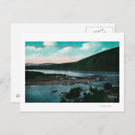 Klondyke River, Alaska Suspension Bridge Briefkaart (Voorkant / Achterkant)