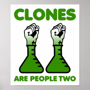 Klonen Zijn Ook Mensen Grappige Poster Twee