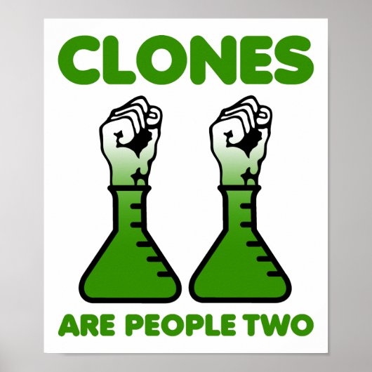 Klonen Zijn Ook Mensen Grappige Poster Twee (Voorkant)