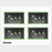 klonterige groene bug rechthoekige sticker (Vel)