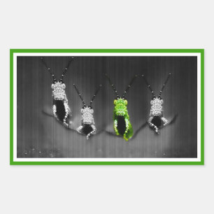 klonterige groene bug rechthoekige sticker
