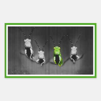 klonterige groene bug rechthoekige sticker