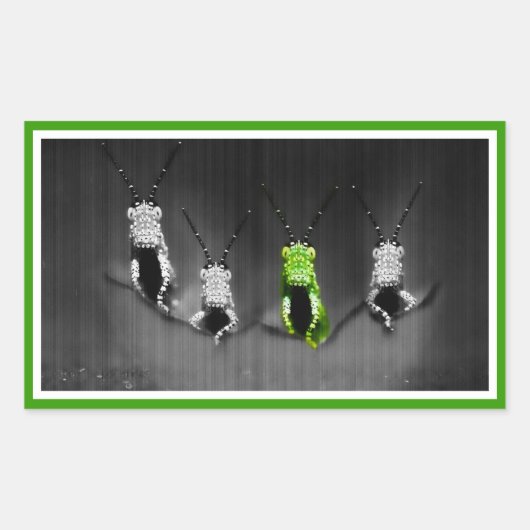 klonterige groene bug rechthoekige sticker (Voorkant)