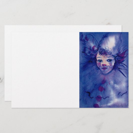 KLOOF IN PAARSE Venetiaanse carnavalsvlakken, wit Briefpapier (Voorkant / Achterkant)