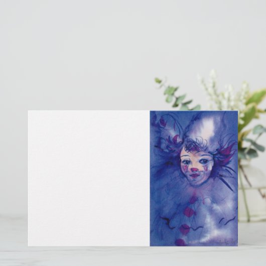 KLOOF IN PAARSE Venetiaanse carnavalsvlakken, wit Briefpapier (Staand voorkant)