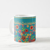 Kloof-Prints retro op Blauwgroen aangepaste koffie Koffiemok (Voorkant links)