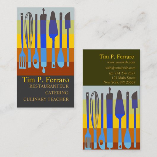 Klooienkaas van bakkerij voor voedselcatering visitekaartje (Voorkant / Achterkant)