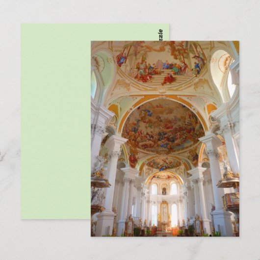 klooster abbey neresheim kerk briefkaart (Voorkant / Achterkant)