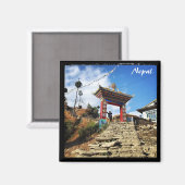 Klooster, dorp Karikola - Nepal Magneet (Voorkant / Achterkant)