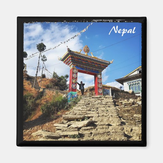 Klooster, dorp Karikola - Nepal Magneet (Voorkant)