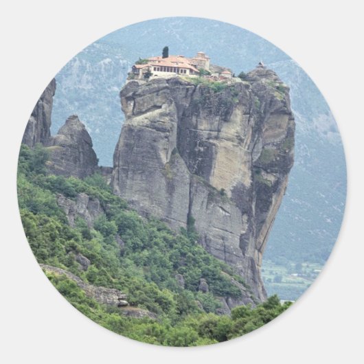 Klooster in Meteora, Griekenland, Europa Ronde Sticker (Voorkant)