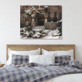 Klooster in Wintersneeuw (door Karl Lessing) Canvas Afdruk (Insitu (Slaapkamer))