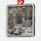 Klooster in Wintersneeuw (door Karl Lessing) Metalen Ornament (Links)