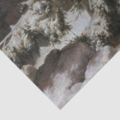 Klooster in Wintersneeuw (door Karl Lessing) Tissuepapier (Detail)