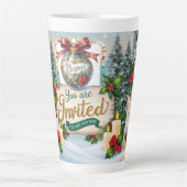 Klooster met Kerstmis "You're Invited" Latte Mok (Voorkant)