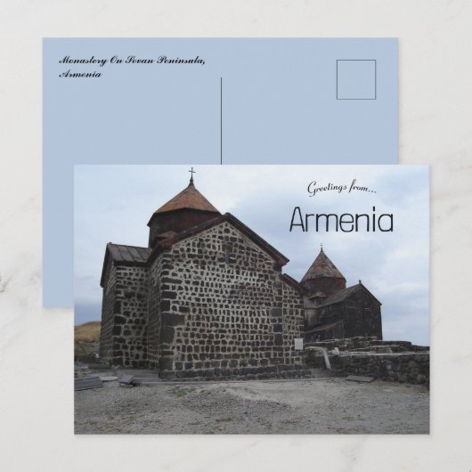 Klooster op het schiereiland Sevan Armenië Briefkaart (Voorkant / Achterkant)