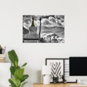 Klooster Rongbuk en Mount Everest Poster (Thuiskantoor)