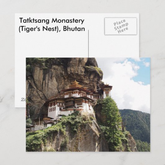 Klooster Taktsang (Tiger Nest) in Bhutan Briefkaart (Voorkant / Achterkant)