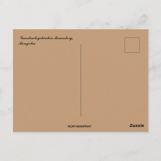 Klooster van Gandantegchinlen in Mongolië Briefkaart (Achterkant)