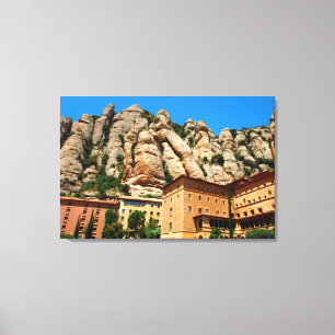 Klooster van Montserrat, Catalonië, Spanje Canvas Afdruk