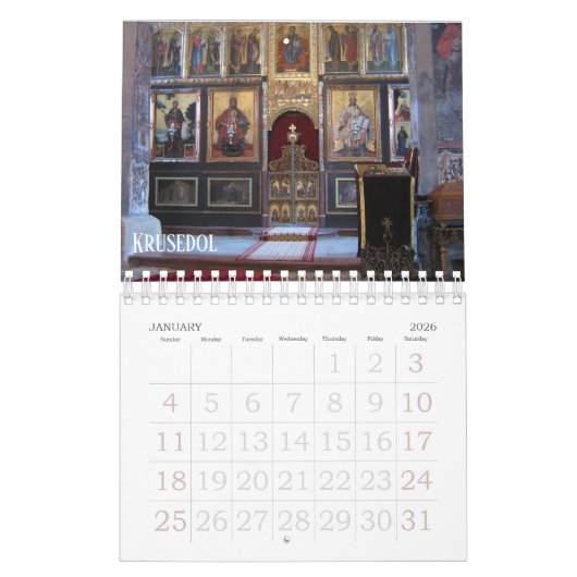Kloosters op Fruska Gora iconostas Servië Kalender (Jan 2026)