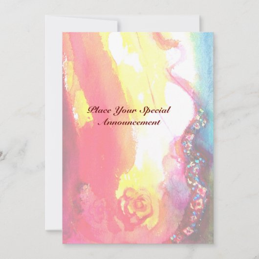 KLOOT MET RODE BOW, Geel Roze Roos Aankondiging (Voorkant)