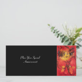 KLOOT MET RODE RIBBON, zwart geel Aankondiging (Staand voorkant)