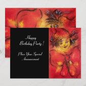 KLOOT MET RODE RIBBON, zwart geel Kaart (Voorkant / Achterkant)