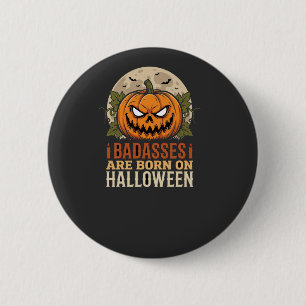 Klootzakken Worden Geboren op Halloween Pompoen Ronde Button 5,7 Cm