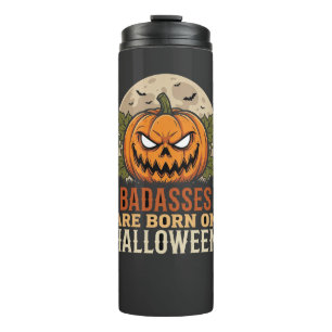 Klootzakken Worden Geboren op Halloween Pompoen Thermosbeker