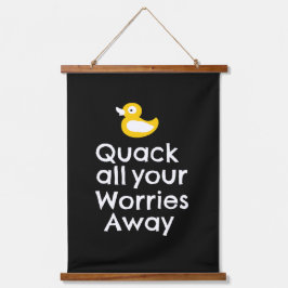 Klop al je zorgen weg hangend wandkleed