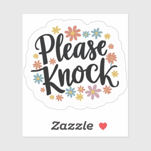 Klop alsjeblieft sticker (Vel)