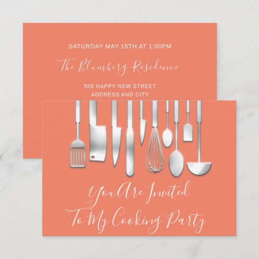 Klop de opwinding op met kookfeest ChefKitchen Kaart (Voorkant / Achterkant)