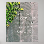 Klop en de deur opent KJV Bijbel vers Poster (Voorkant)