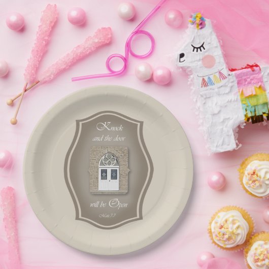 Klop en de deur zal openen - Papieren Bord (Feest)