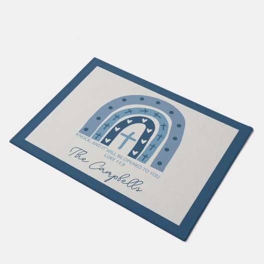 Klop en het zal worden geopend voor u Christelijk Deurmat (Schuin)