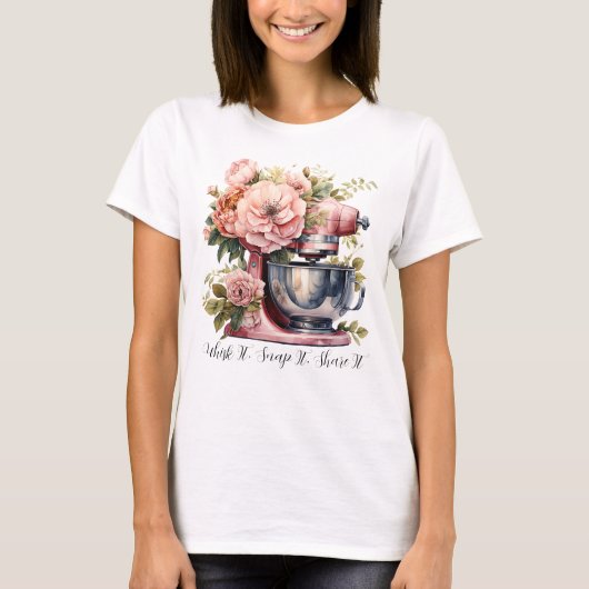 Klop het, klik het, deel het | Bak T-Shirt (Voorkant)
