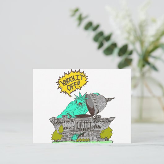 Klop het uit Washington Briefkaart (Staand voorkant)