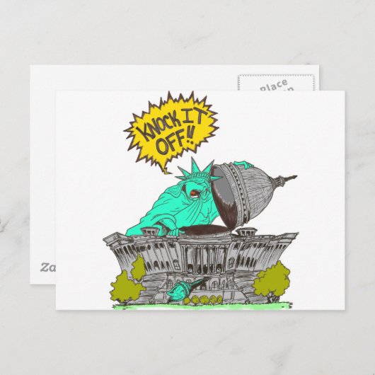 Klop het uit Washington Briefkaart (Voorkant / Achterkant)