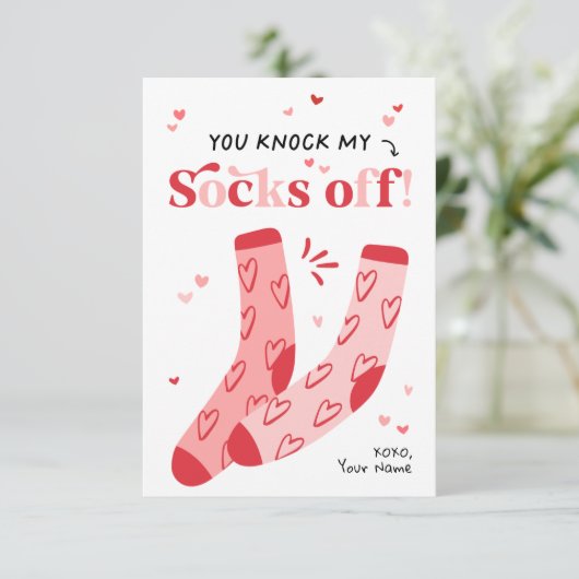 Klop mijn Sokken van de Kinder Classroom Valentijn Kaart (Staand voorkant)