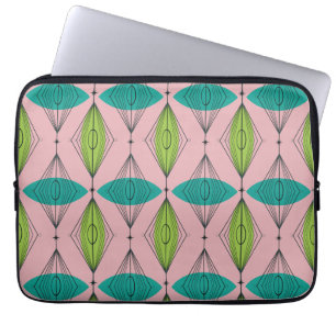 Klop voor atoomroze Ogee & Starburst-laptop Laptop Sleeve