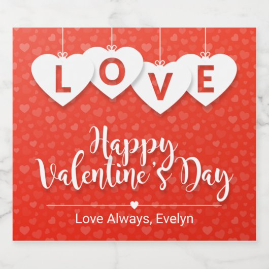 KLOPENDE KLACHTEN Fijne Valentijnsdag Sparkling Wijnetiket (Enkel label)