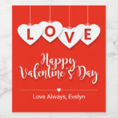 KLOPENDE KLACHTEN Fijne Valentijnsdag Wijn Etiket (Enkel label)